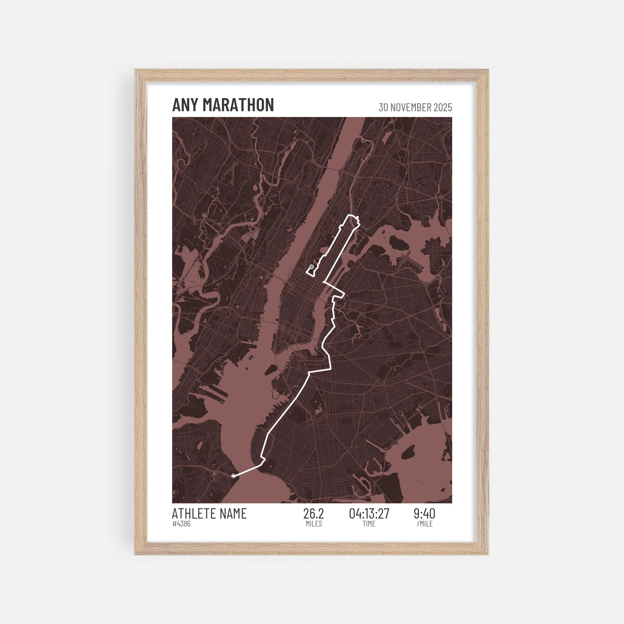 50x70cm Premium Framed Print in Natural