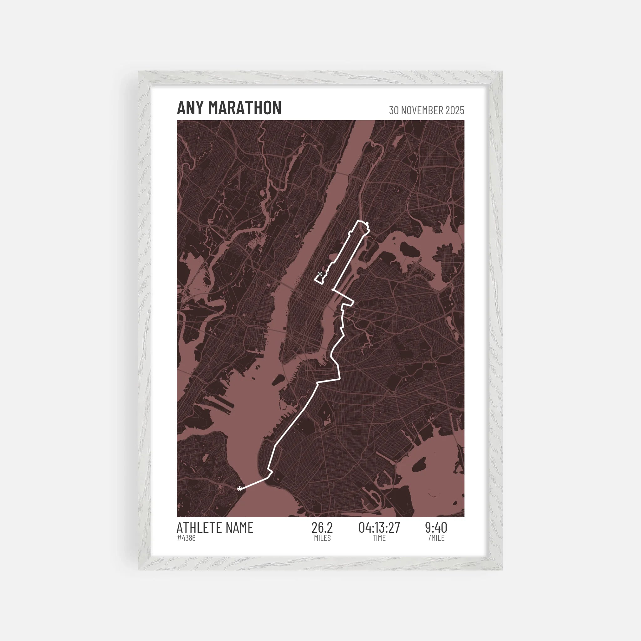 50x70cm Premium Framed Print in White