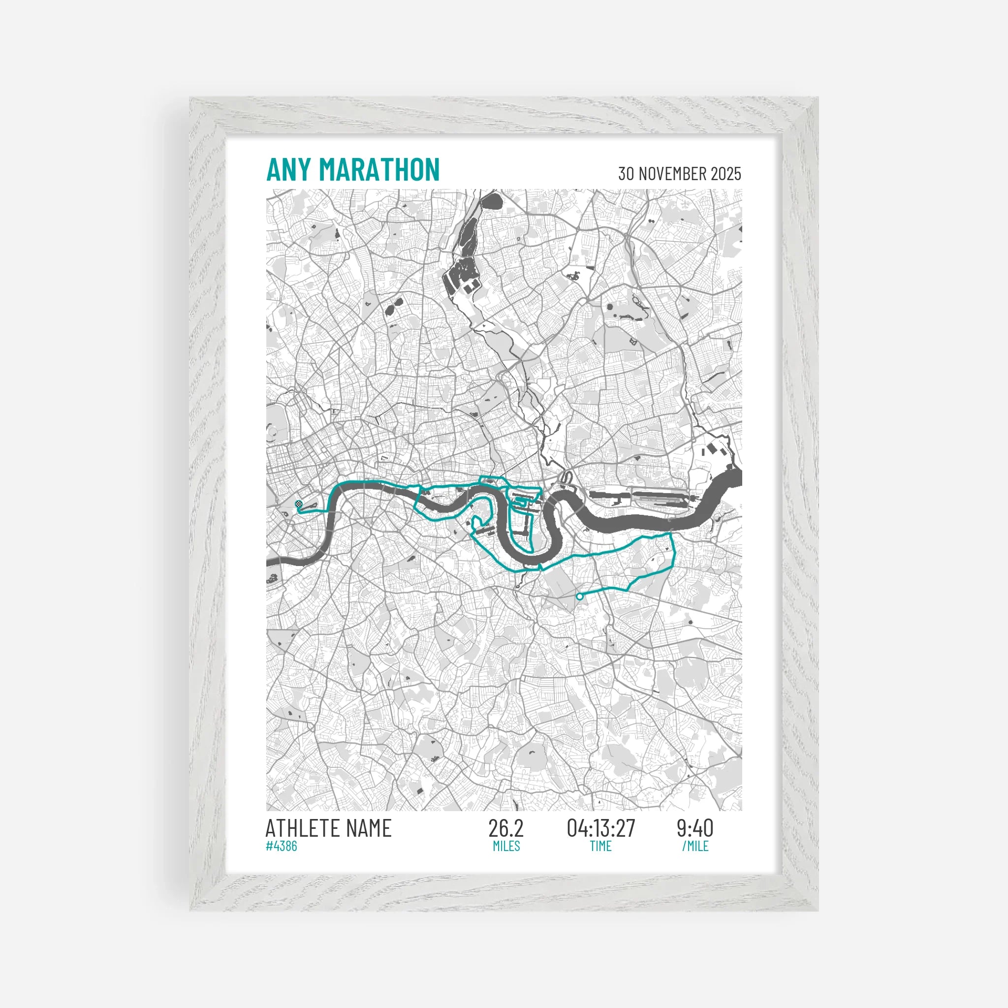 30x40cm Premium Framed Print in White