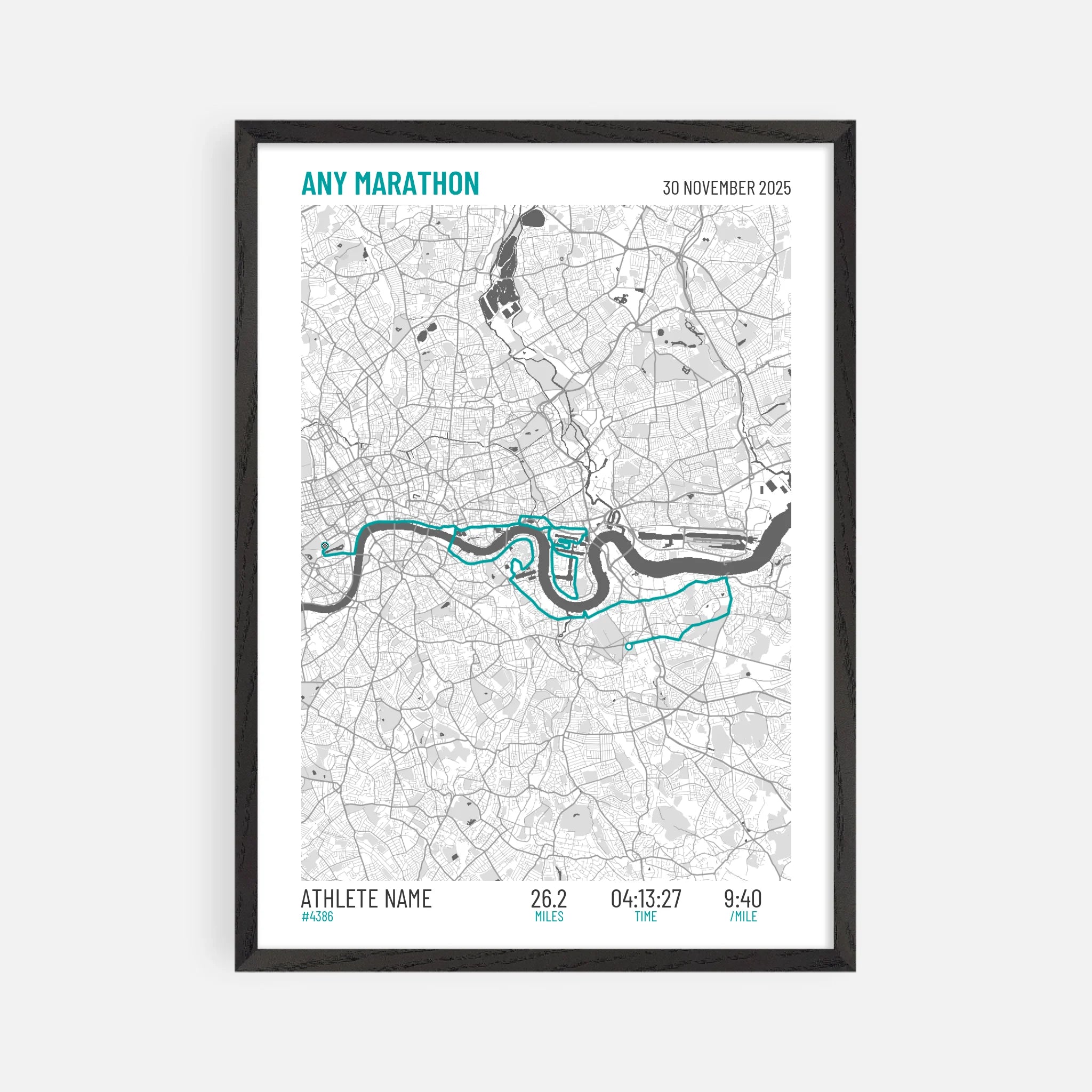 50x70cm Premium Framed Print in Black