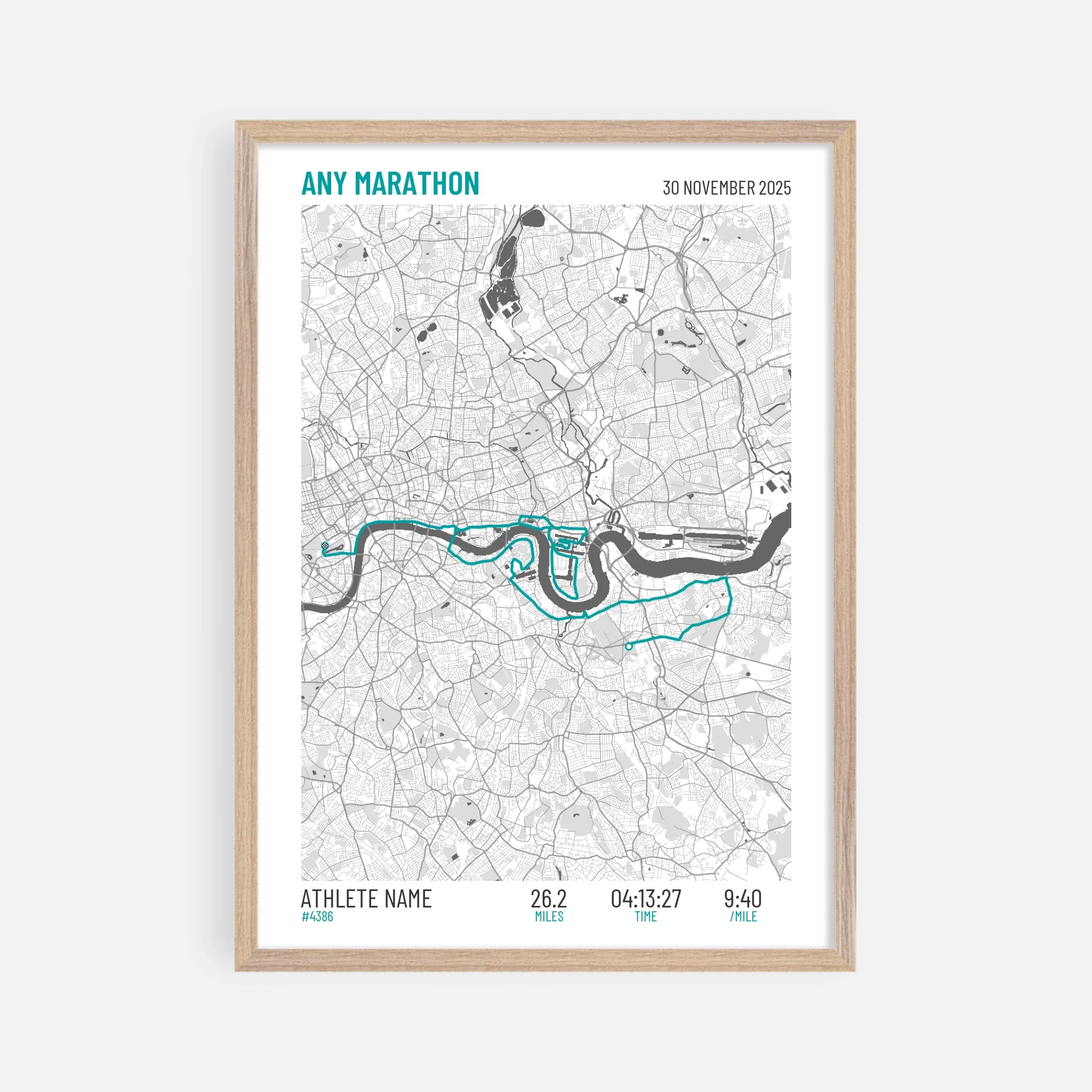 50x70cm Premium Framed Print in Natural