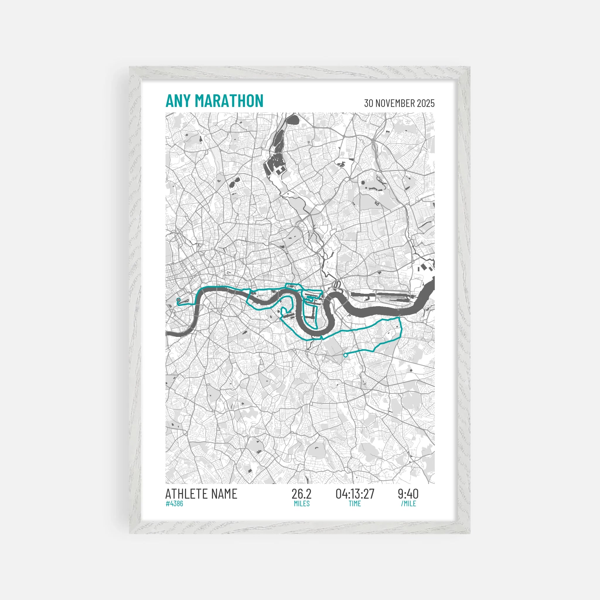 50x70cm Premium Framed Print in White