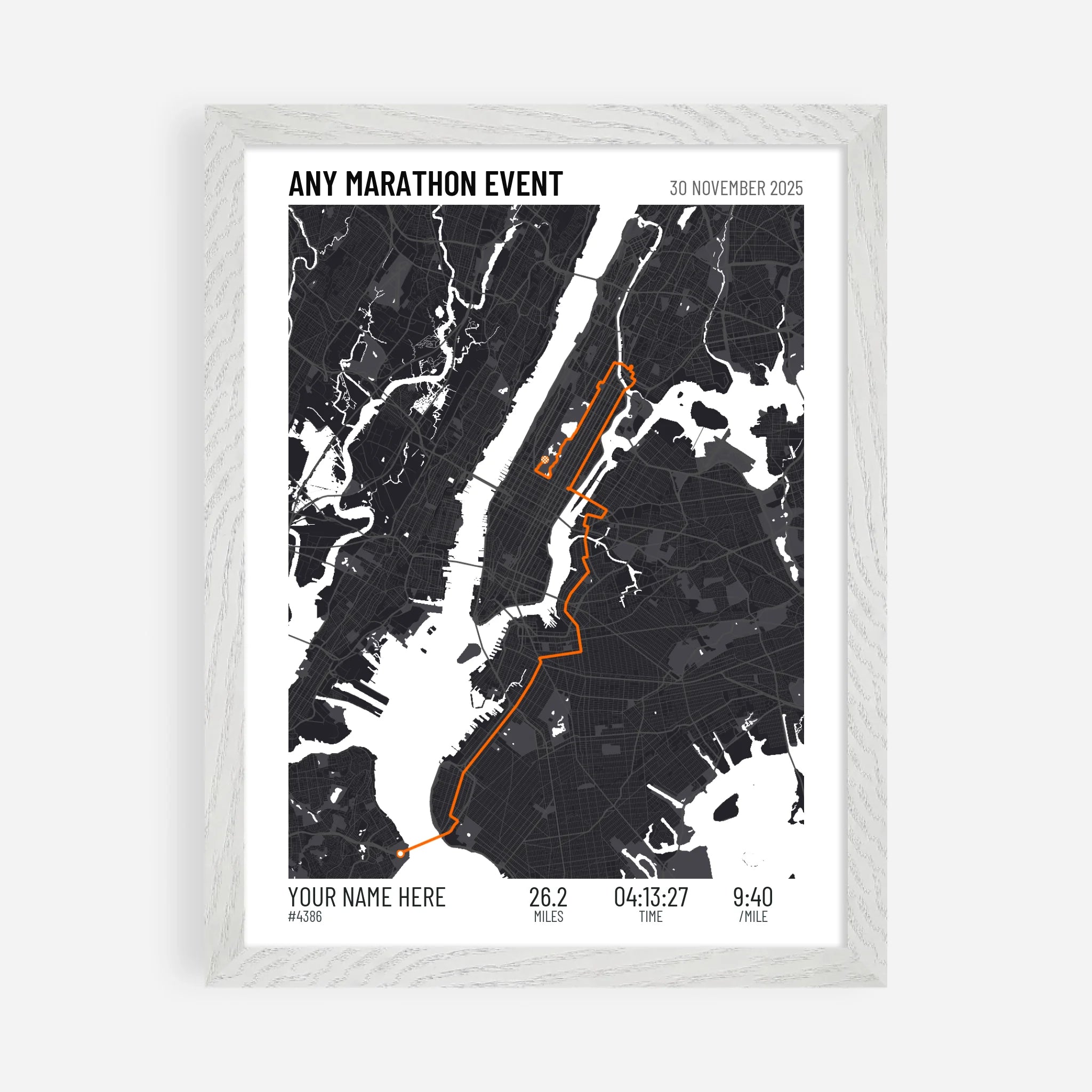 30x40cm Premium Framed Print in White