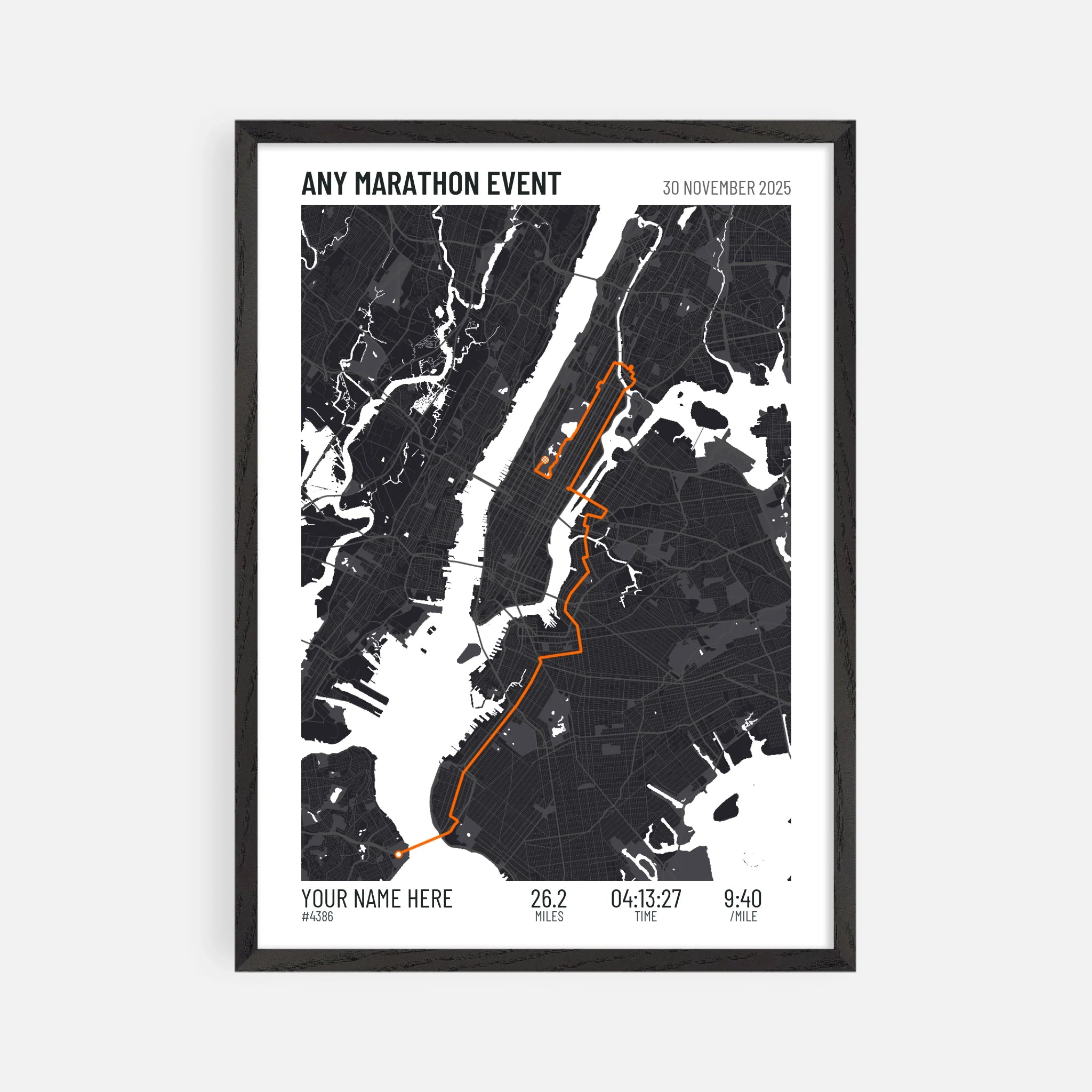 50x70cm Premium Framed Print in Black