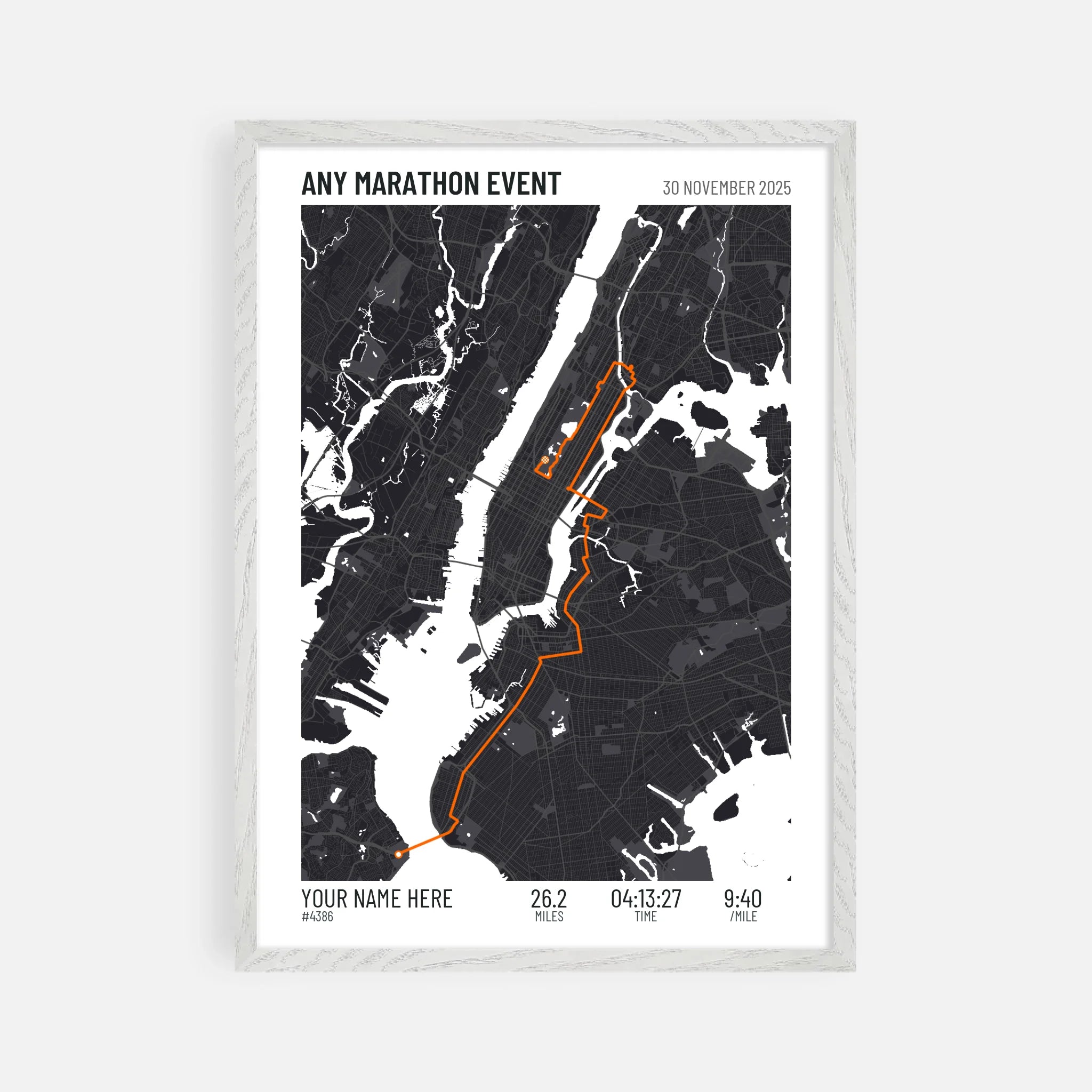 50x70cm Premium Framed Print in White